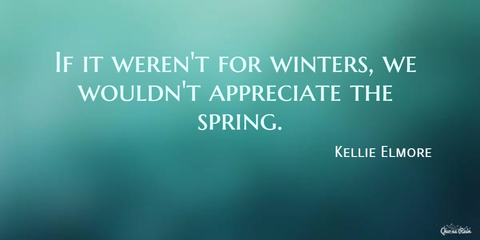 if it werent for winters we wouldnt appreciate the spring...