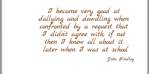 i became very good at dallying and dawdling when confronted by a request that i didnt...