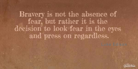 bravery is not the absence of fear but rather it is the decision to look fear in the...
