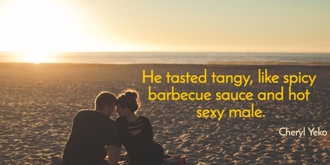 he tasted tangy like spicy barbecue sauce and hot sexy male...