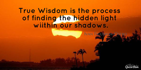 true wisdom is the process of finding the hidden light wiithin our shadows...