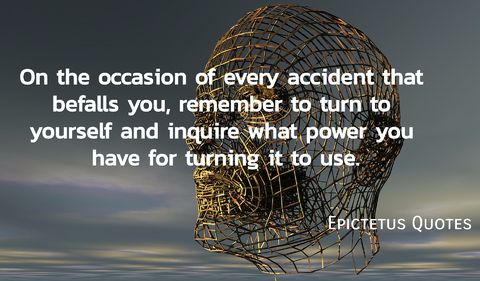 on the occasion of every accident that befalls you remember to turn to yourself and...