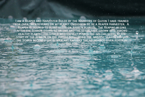 i am a reaper and harvester ruled by the warriors of guzon i have trained for over twenty...