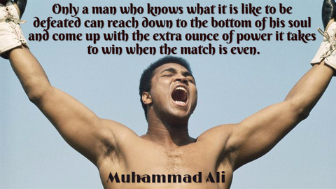 only a man who knows what it is like to be defeated can reach down to the bottom of his...