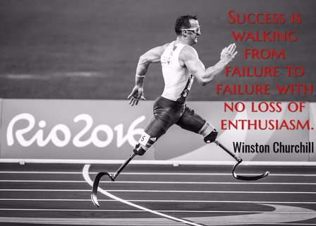 success is walking from failure to failure with no loss of enthusiasm...