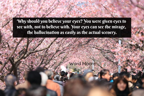 why should you believe your eyes you were given eyes to see with not to believe with...