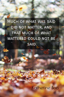 much of what was said did not matter and that much of what mattered could not be said...