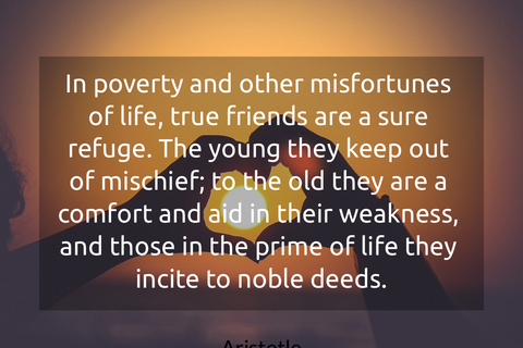 in poverty and other misfortunes of life true friends are a sure refuge the young they...