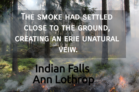 the smoke had settled close to the ground creating an erie unatural veiw...