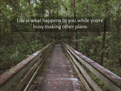 life is what happens to you while youre busy making other plans...
