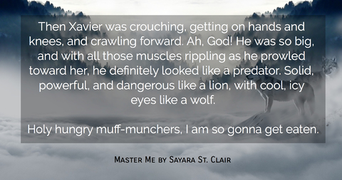 then xavier was crouching getting on hands and knees and crawling forward ah god he...