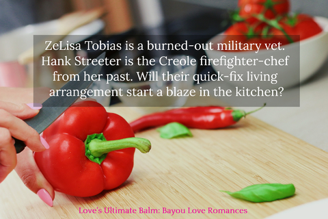 zelisa tobias is a burned out military vet hank streeter is the creole firefighter chef...