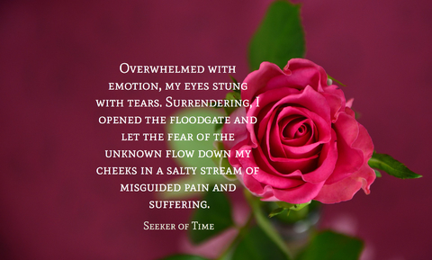 overwhelmed with emotion my eyes stung with tears surrendering i opened the floodgate...
