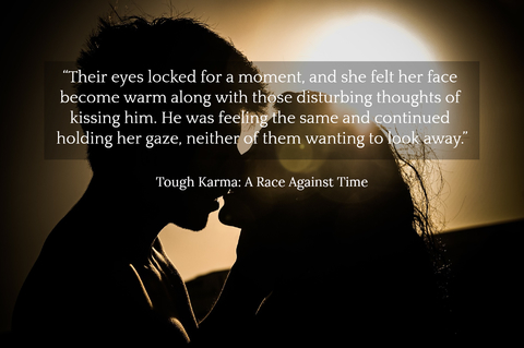 their eyes locked for a moment and she felt her face become warm along with those...