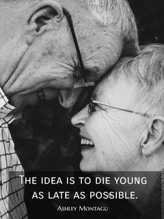 the idea is to die young as late as possible...