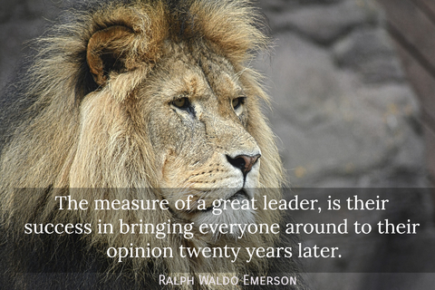 the measure of a great leader is their success in bringing everyone around to their...