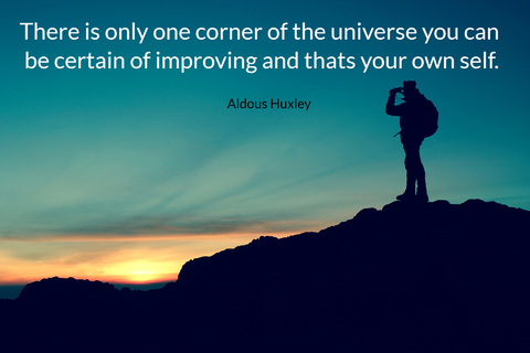 there is only one corner of the universe you can be certain of improving and thats your...