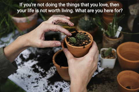 if youre not doing the things that you love then your life is not worth living what are...