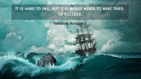 it is hard to fail but it is worse never to have tried to succeed...