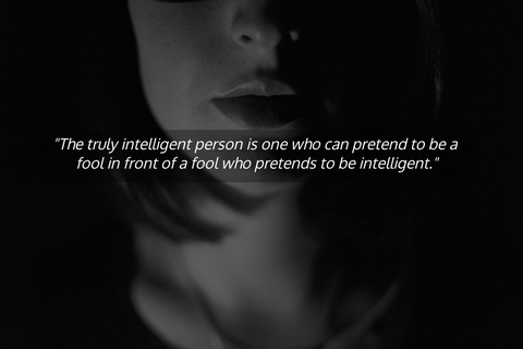 the truly intelligent person is one who can pretend to be a fool in front of a fool who...