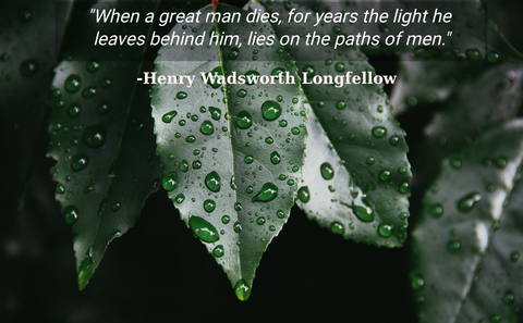 when a great man dies for years the light he leaves behind him lies on the paths of men...