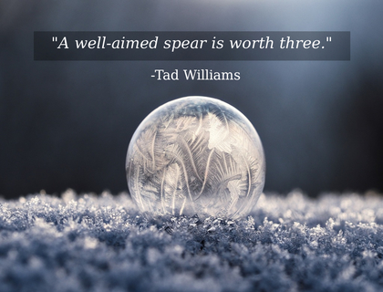 a well aimed spear is worth three...