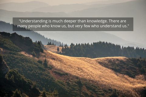 understanding is much deeper than knowledge there are many people who know us but very...