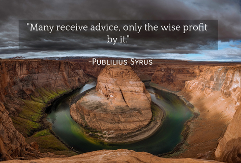 many receive advice only the wise profit by it...