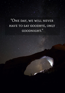 one day we will never have to say goodbye only goodnight...