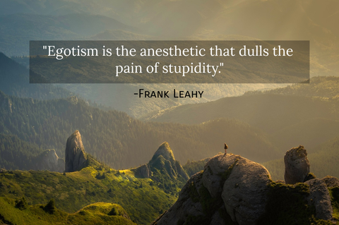 egotism is the anesthetic that dulls the pain of stupidity...