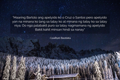 maaring bartolo ang apelyido ko o cruz o santos pero apelyido yon na minana ko lang sa...