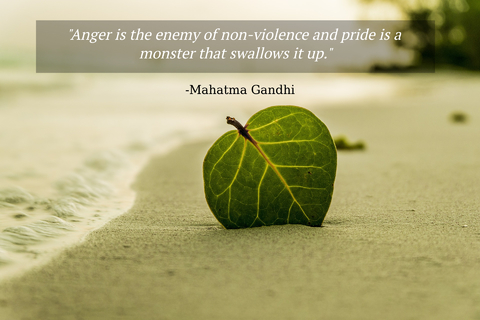 anger is the enemy of non violence and pride is a monster that swallows it up...