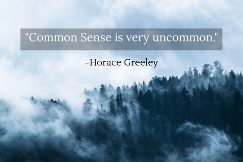 common sense is very uncommon...