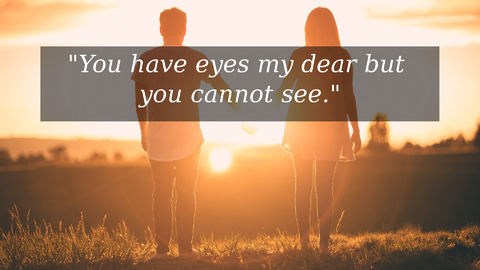 you have eyes my dear but you cannot see...