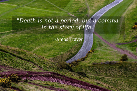 death is not a period but a comma in the story of life...