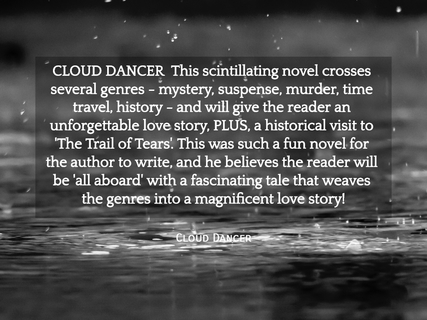 cloud dancer this scintillating novel crosses several genres mystery suspense...