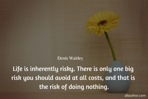 life is inherently risky there is only one big risk you should avoid at all costs and...