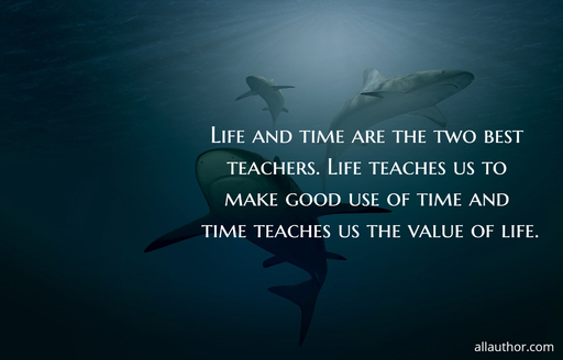 life and time are the two best teachers life teaches us to make good use of time and...