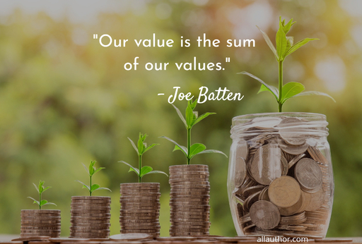 our value is the sum of our values...